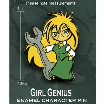 Girl Genius Character Pin - Agatha Heterodyne (with wrench)