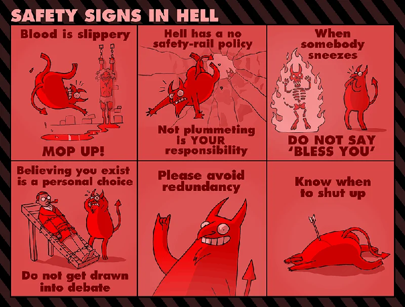 Safety Signs in Hell Print