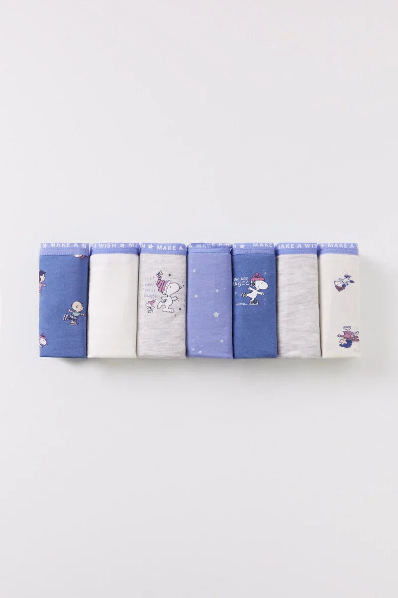 Pack of 7 wide cotton panties Snoopy