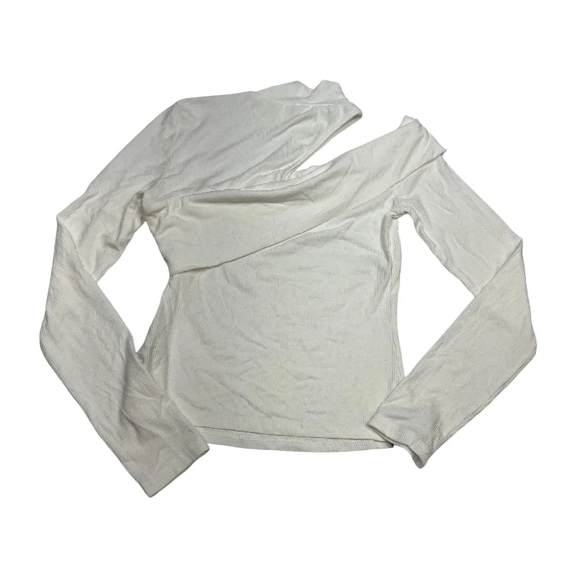 Top Long Sleeve Basic By Commense In White, Size: M