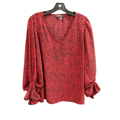 Top Long Sleeve By 1.state In Black & Red, Size: M