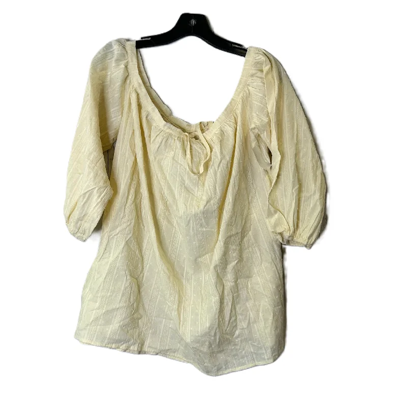 Top Long Sleeve By And The Why In Cream, Size: S