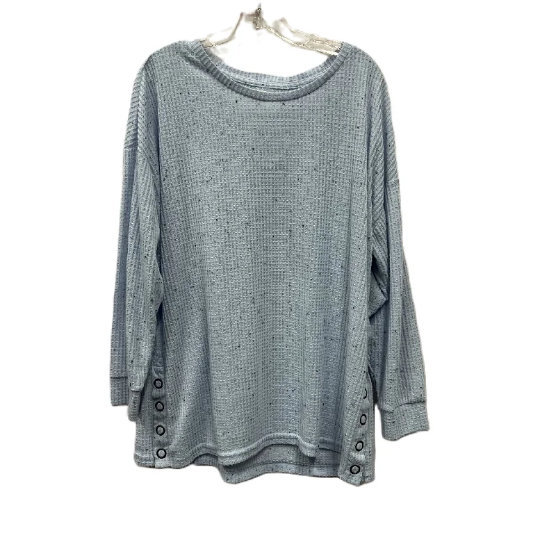 Top Long Sleeve By  the sweatshirt project In Blue, Size: 2x